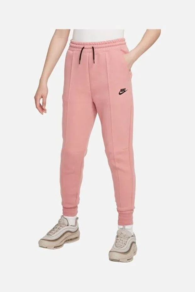 Детские спортивные штаны для девочек с зауженным кроем Tech Fleece FW23 Nike, Pink — фото 2