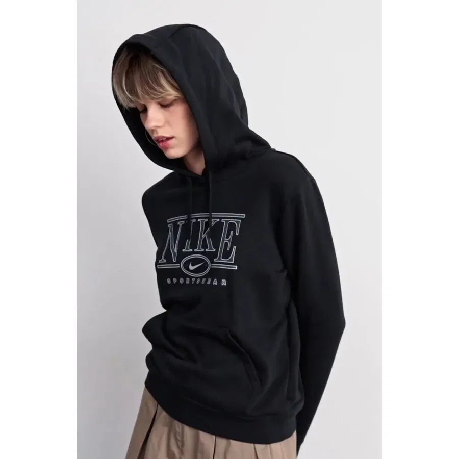 Женский свитшот с капюшоном Club Fleece Gx Hoodie Nike, Черный — фото 4