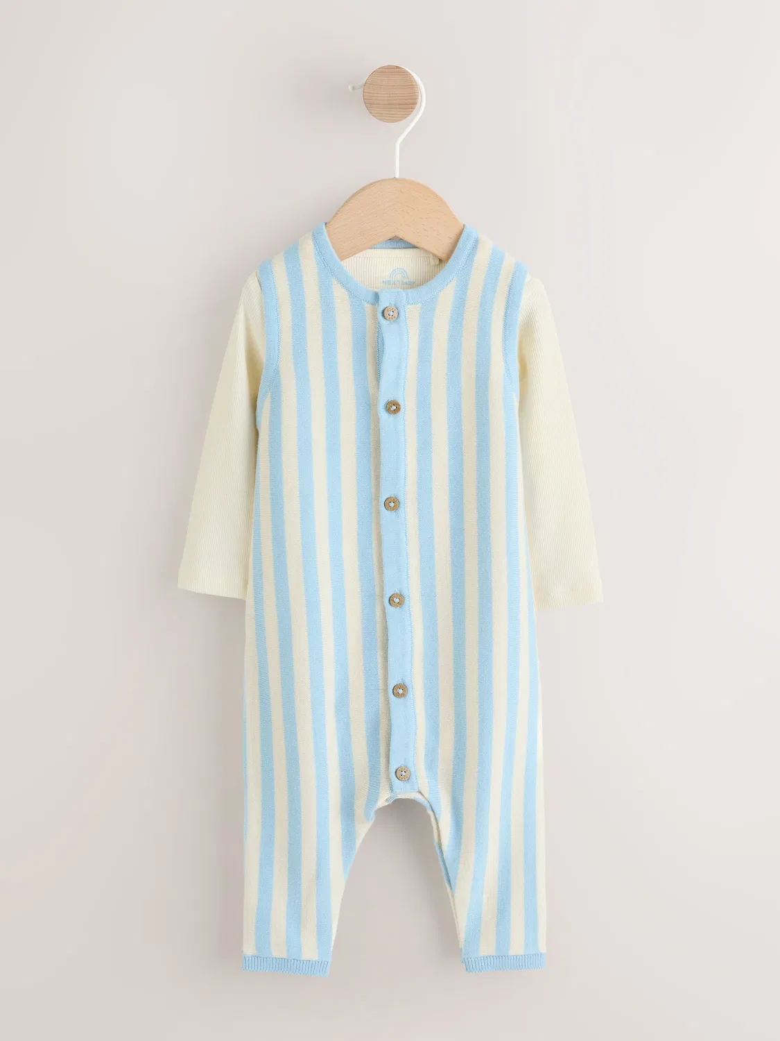 Комбинезон и боди, полоска, Blue Stripe Baby Knitted Next, Голубая полоска