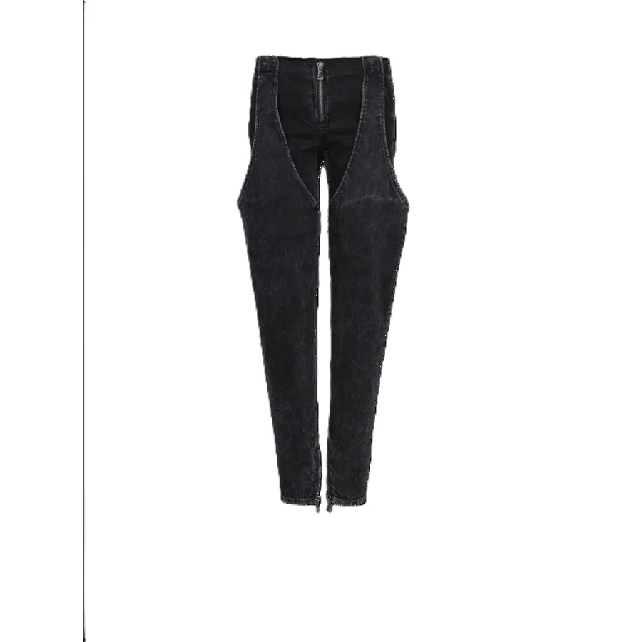 Джинсы с галтер-кроем и эффектом потертости Balmain, Black