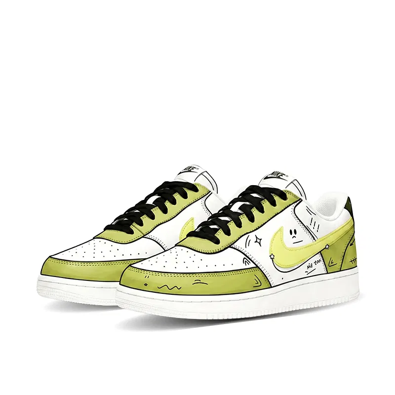 Детские кроссовки с принтом Nike Court Vision 1, Yellow Green — фото 4