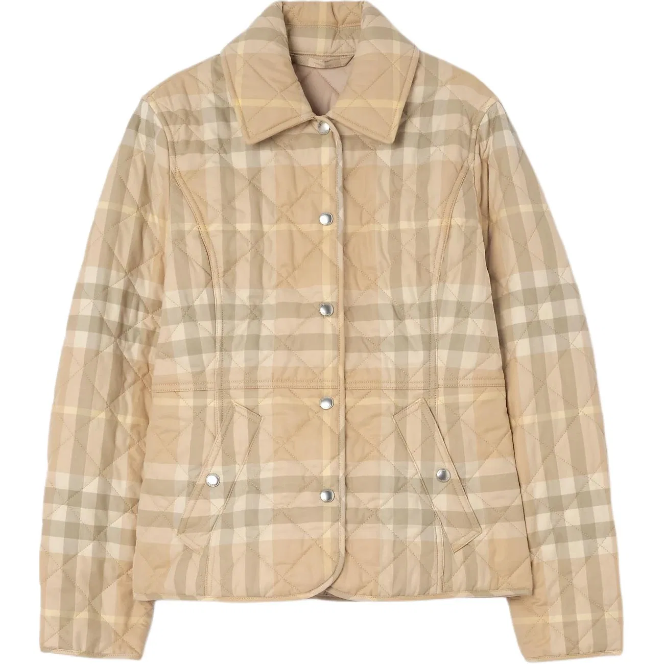 Женский пуховик с отложным воротником Khaki Burberry, Хаки