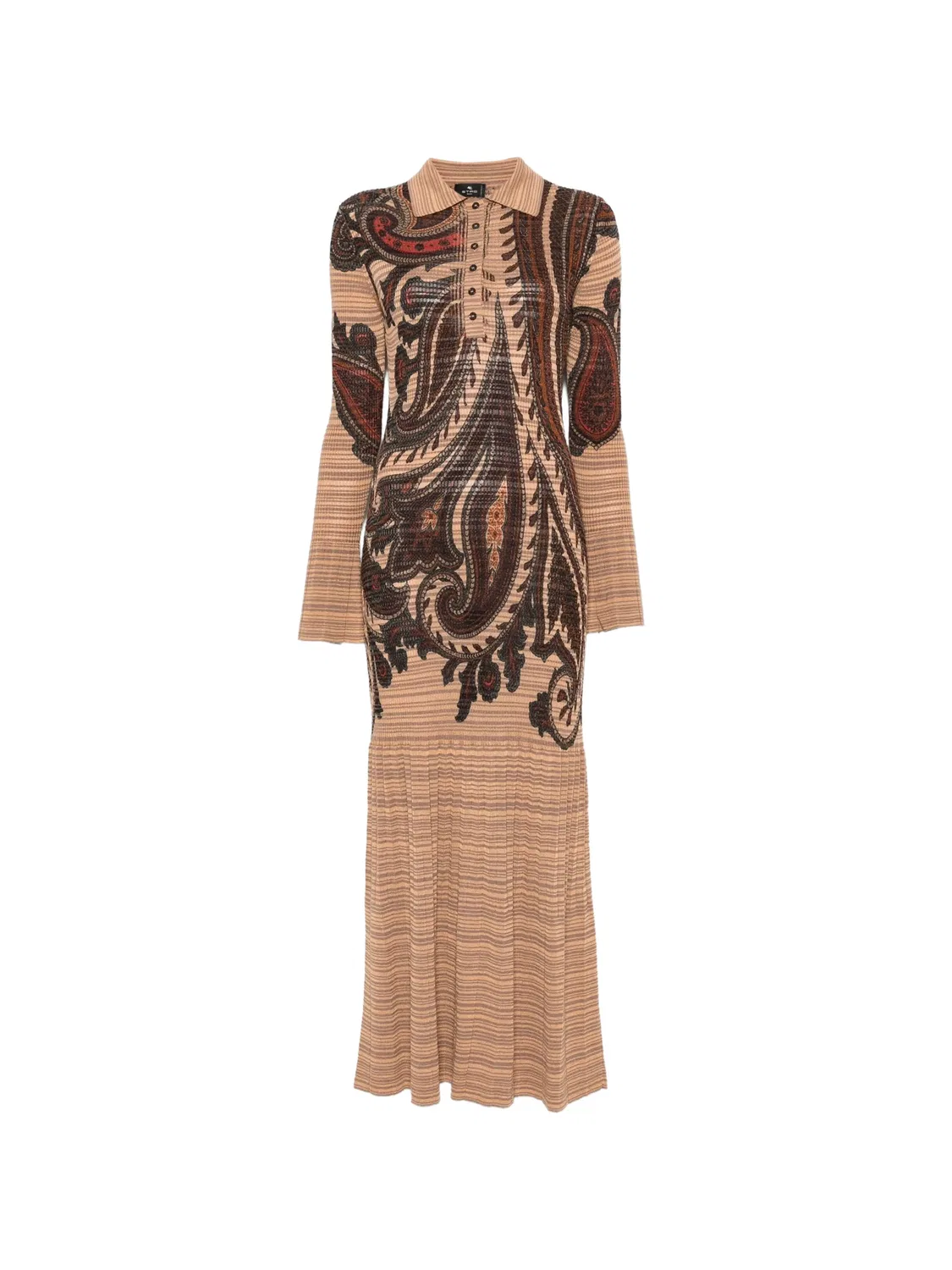 Платье-макси с узором пейсли ETRO, коричневый