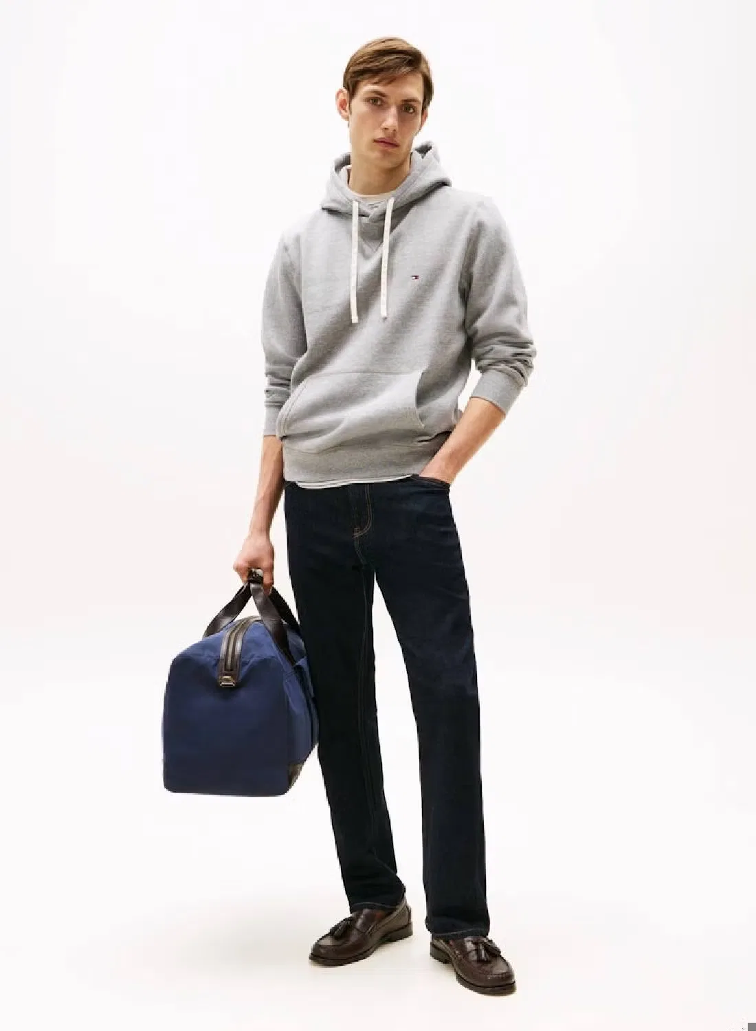 Худи с кулиской на молнии Tommy Hilfiger, серый меланж — фото 4
