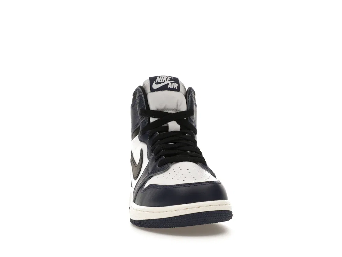 Детские кроссовки высокие с классическим дизайном Jordan 1 Retro High OG Jordan, Midnight Navy/Black/White/Sail — фото 2