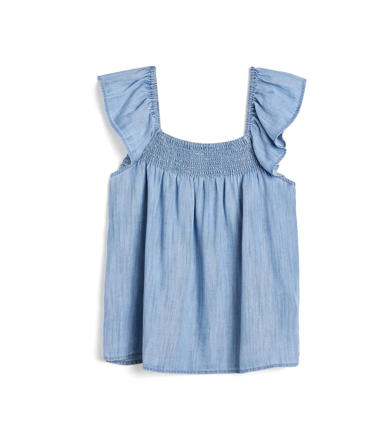 Топ из шамбре Ashe Chambray Top (для маленьких и больших детей) Vineyard Vines Kids, Light Acid Wash