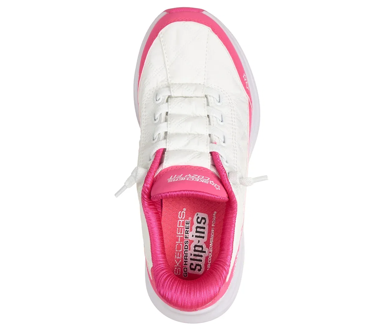 Детские слипоны Contour Foam - Cozy Fit Skechers, белый/ярко-розовый — фото 2