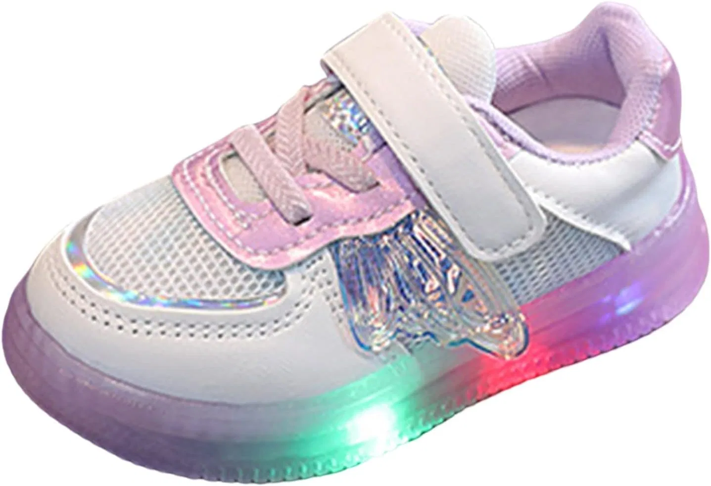 Детские кроссовки для девочек с подсветкой на шнуровке, Purple