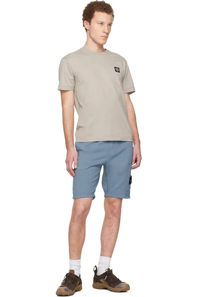 Бежевая футболка из хлопкового трикажа 2100027 60/2 Stone Island — фото 4