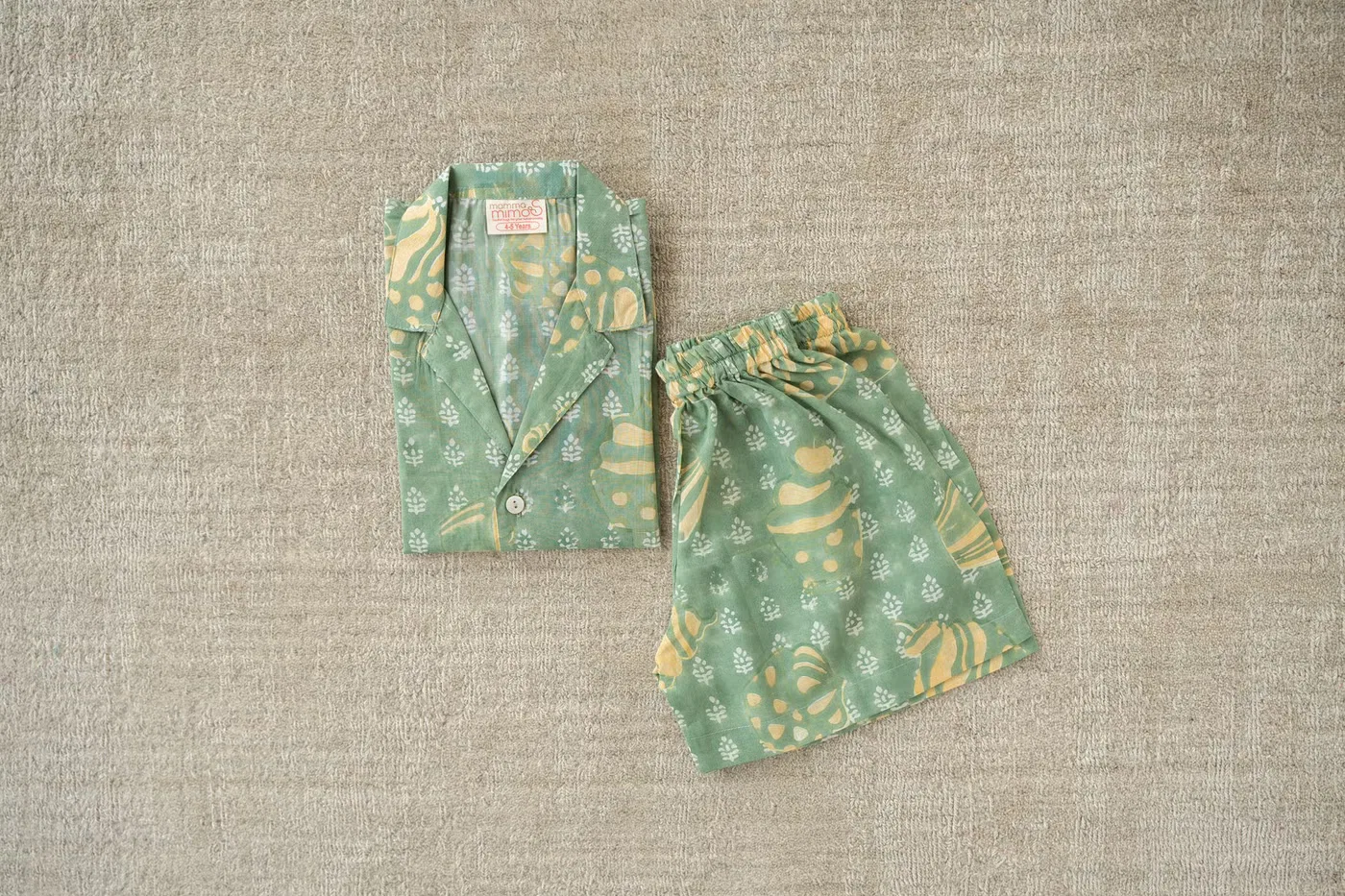 Комплект домашней одежды из органического хлопка Mini Cozy Mamma Mimos, оливковый