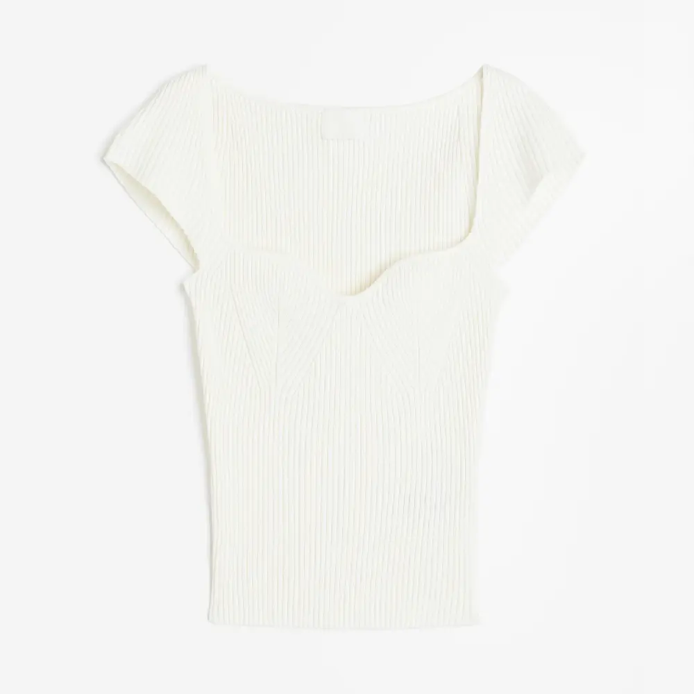 

Топ H&M Rib-knit, кремовый