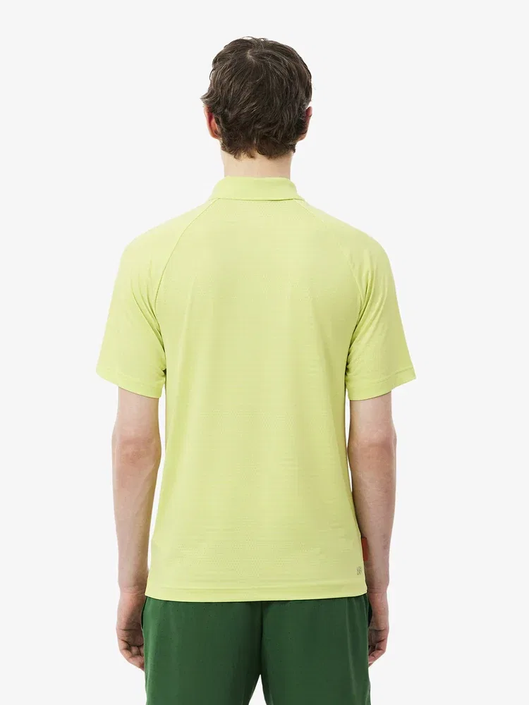 Футболка поло с контрастным воротником, модель Roland Garros AOP LACOSTE, Apple Green — фото 3