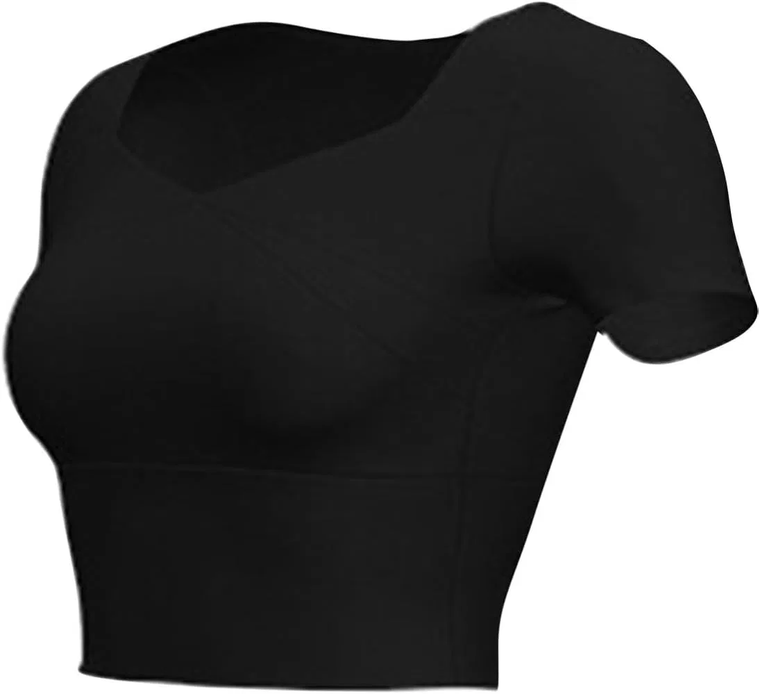 Женский топ для йоги с встроенным бюстгальтером, Black — фото 3