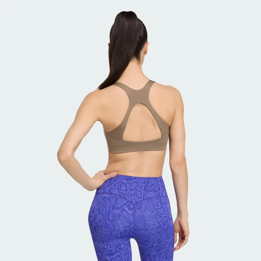 Спортивный бюстгальтер с средним уровнем поддержки Optime Workout Medium Support Bra adidas, Хаки — фото 2
