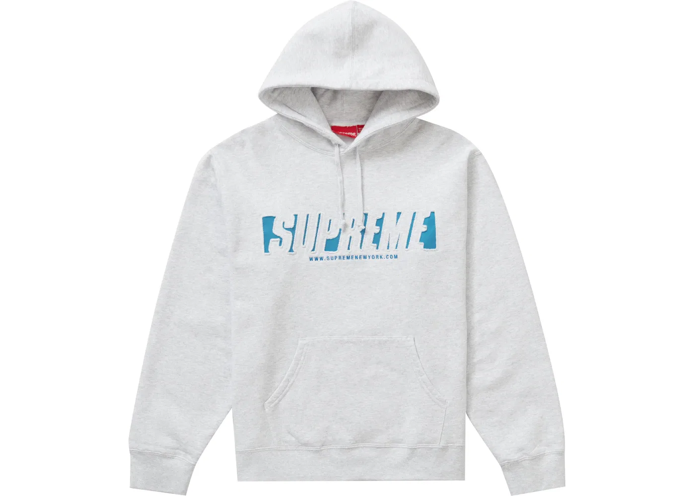 Мужская худи с принтом Supreme Hooded Sweatshirt, Ash Grey