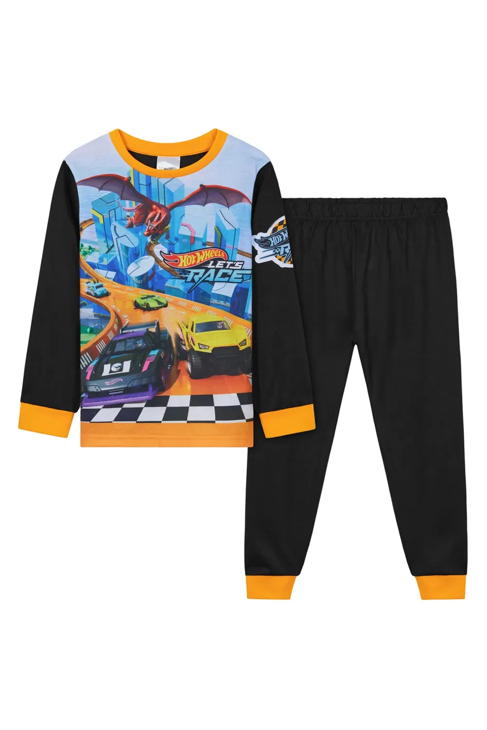 Детская пижама для мальчиков Hot Wheels, Black