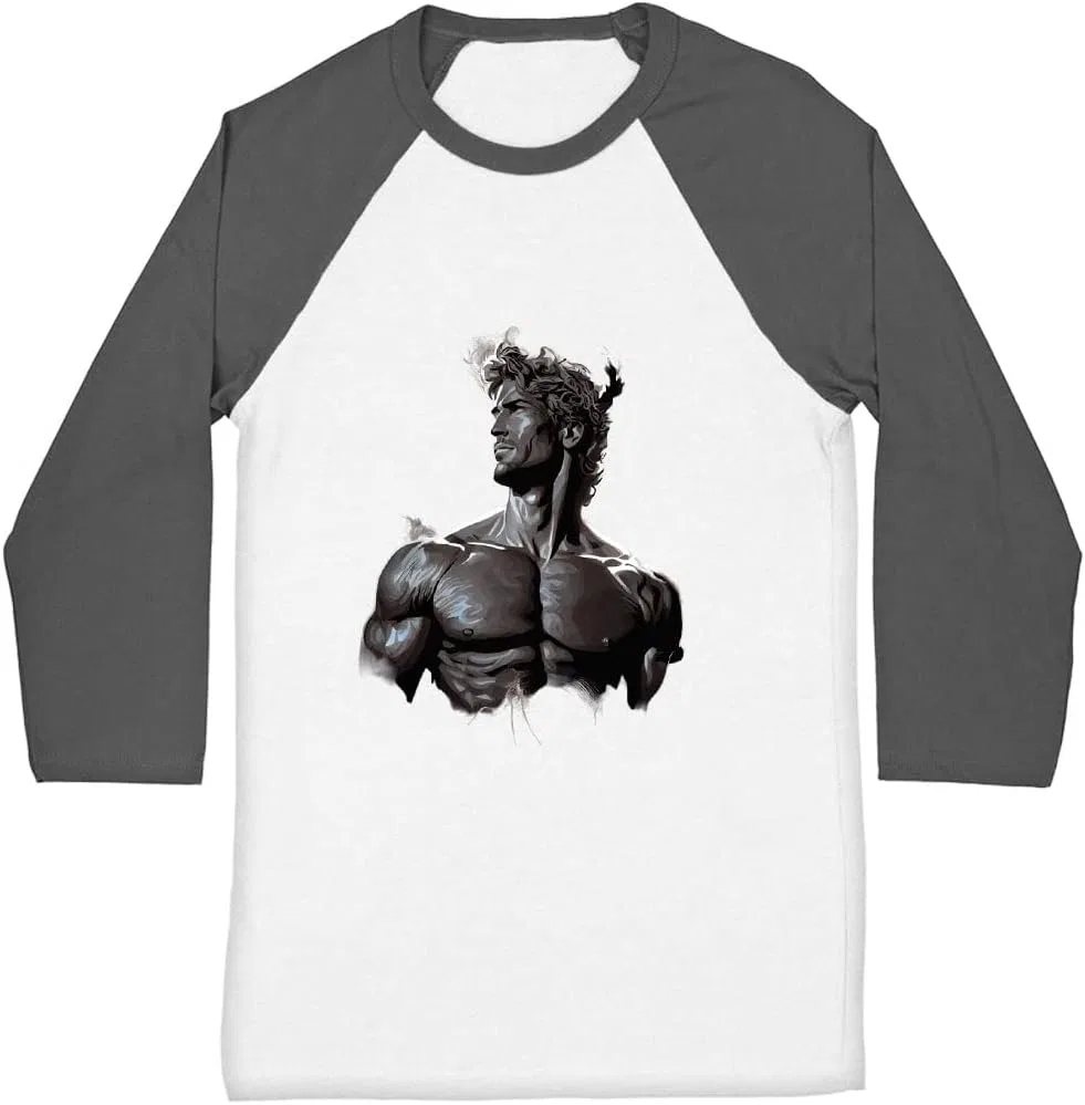 Мужская футболка с принтом Fantasy Cool God, Gray/White