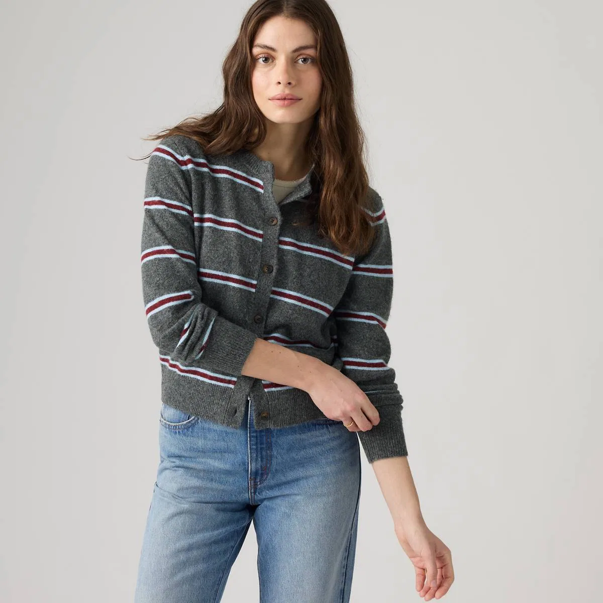 Кардиган Claire Levi's, Devin Stripe Heather Grey - Grey