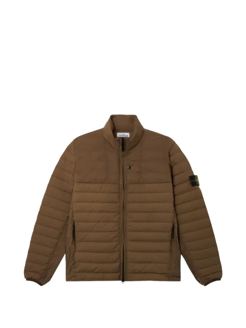 Стеганая куртка с логотипом-нашивкой Stone Island, коричневый