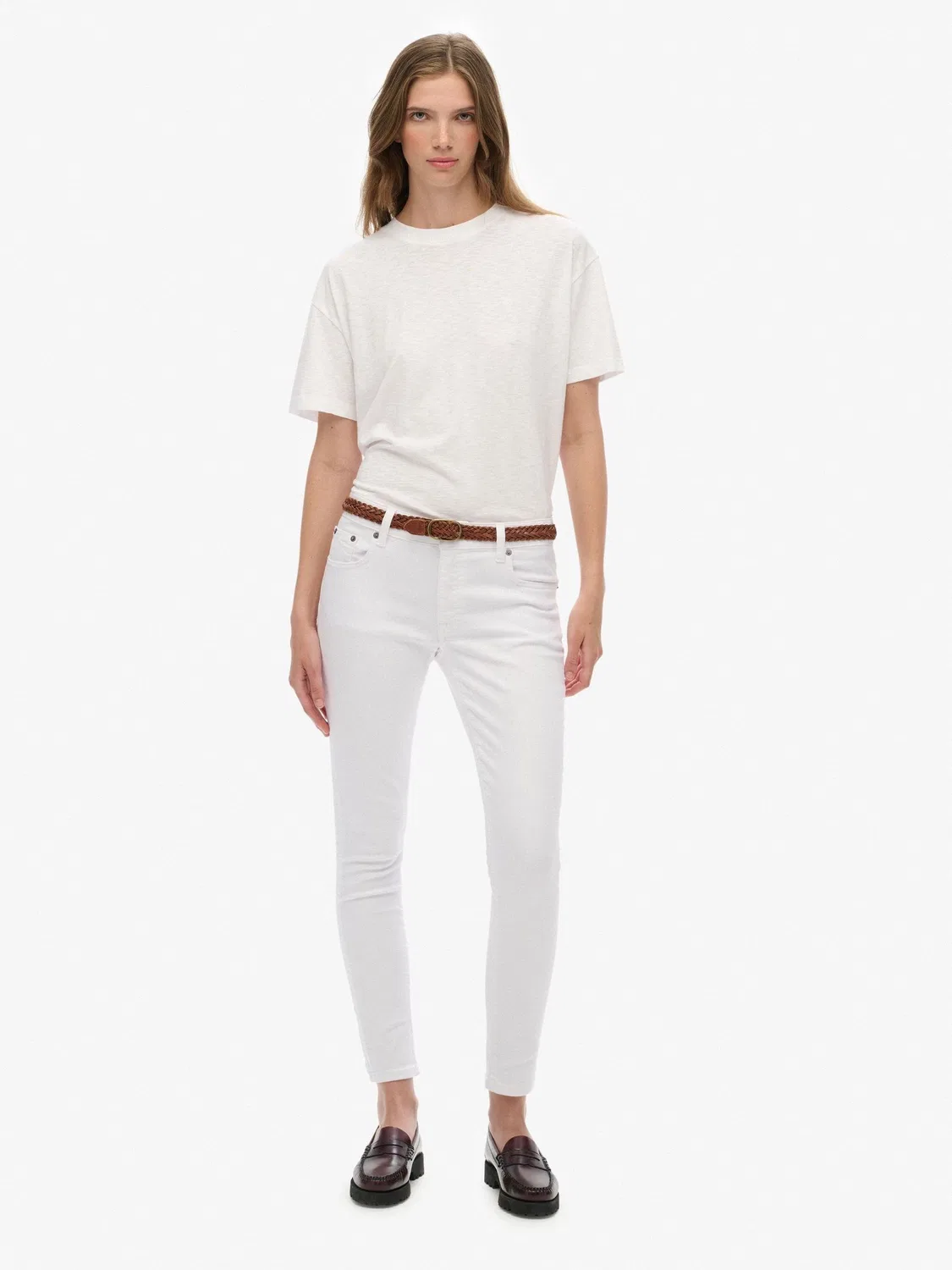 Джинсы skinny White Superdry, белый