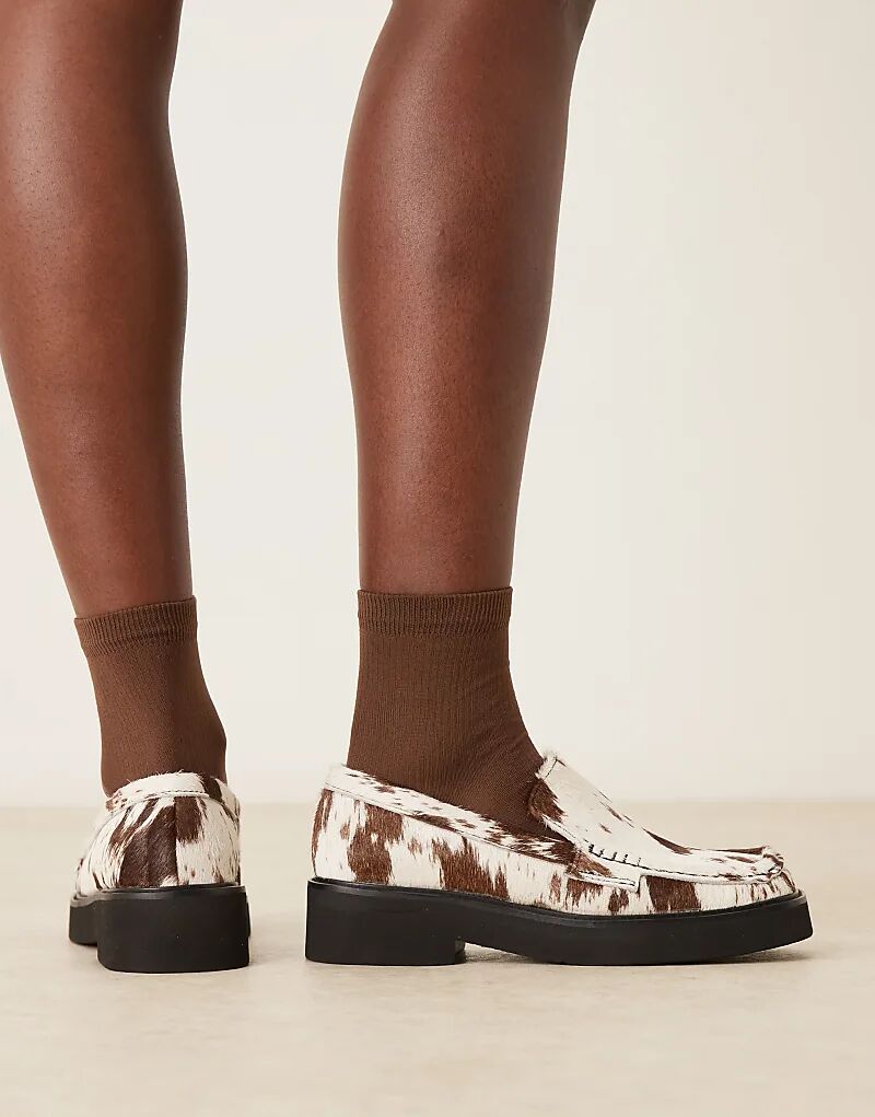 Лоферы с квадратным носком из коровьей кожи пони от ASOS DESIGN Myrtle — фото 4