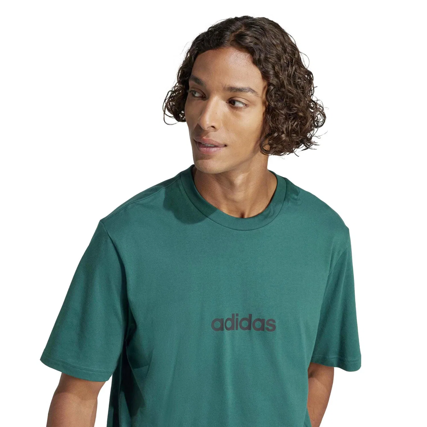 Мужская футболка с коротким рукавом Adidas Sport M Lin Sj T, Green — фото 4