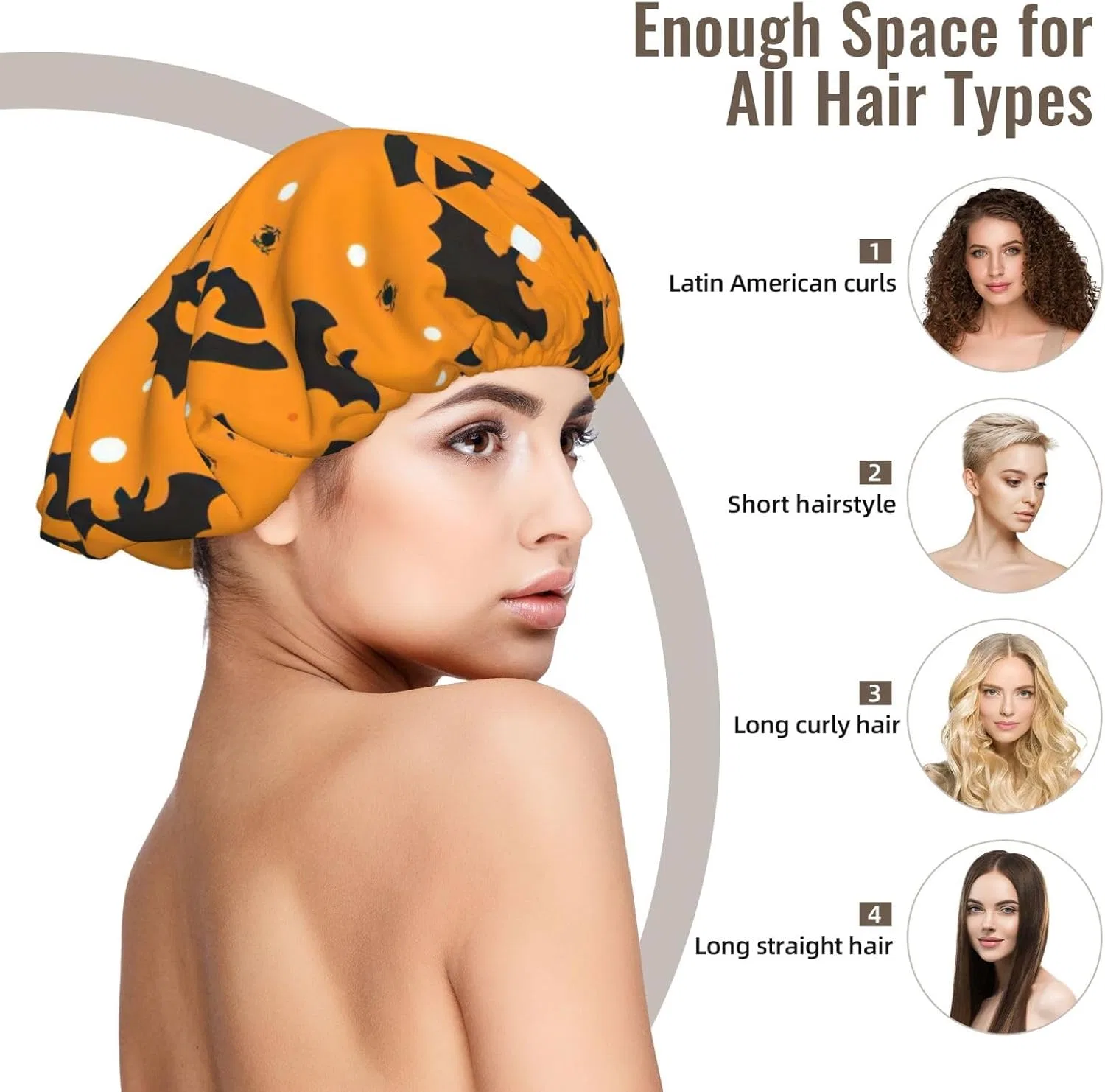 Шапочка для душа Satin Bonnet, DEXNEL, двойной слой, черный — фото 3