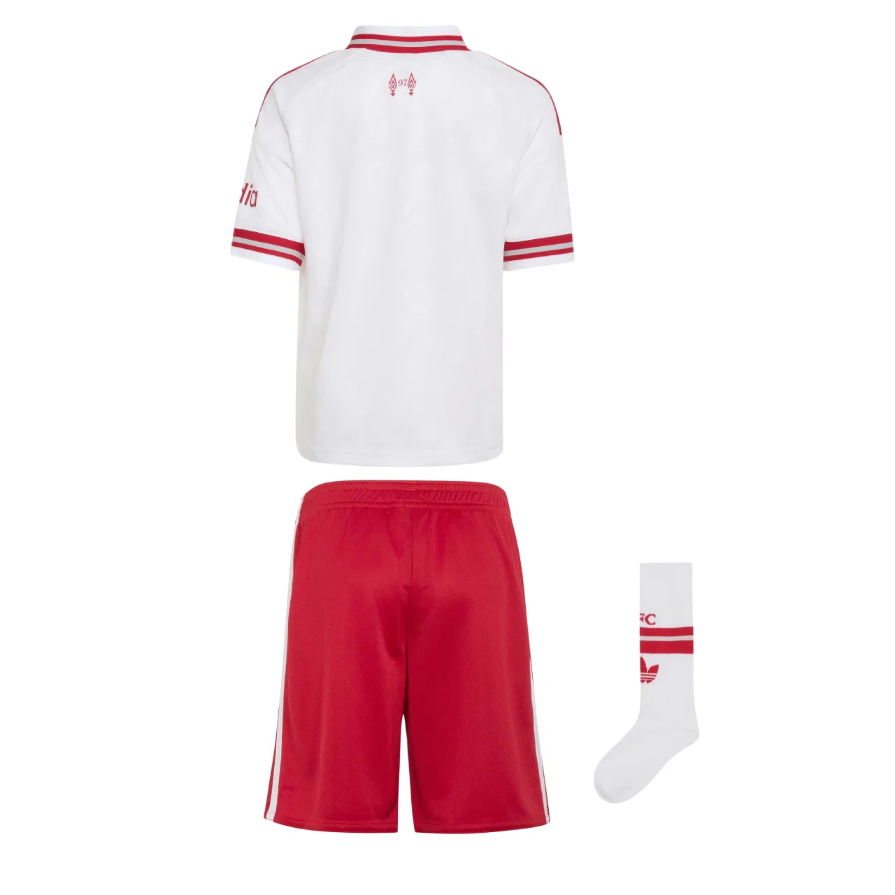 Детский спортивный комплект с V-образным вырезом Quick Dry Adidas Originals, White — фото 3