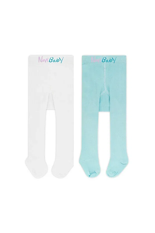 Детские колготки хлопковые 2 шт Novibaby, White Blue