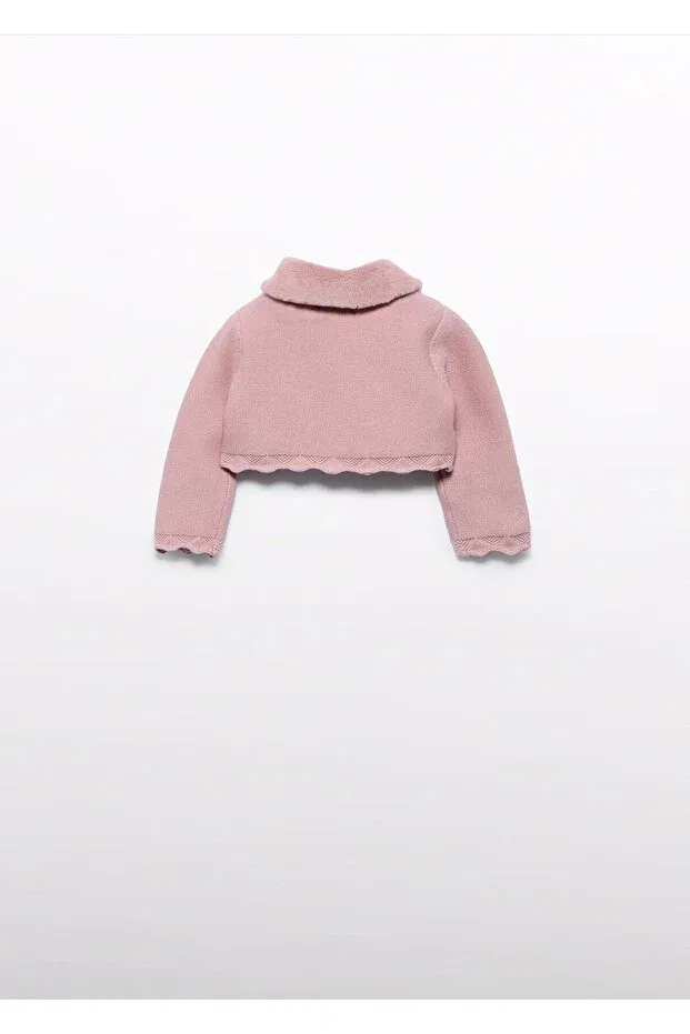Детское для девочек болеро с меховым воротником Abel & Lula, Pink — фото 2