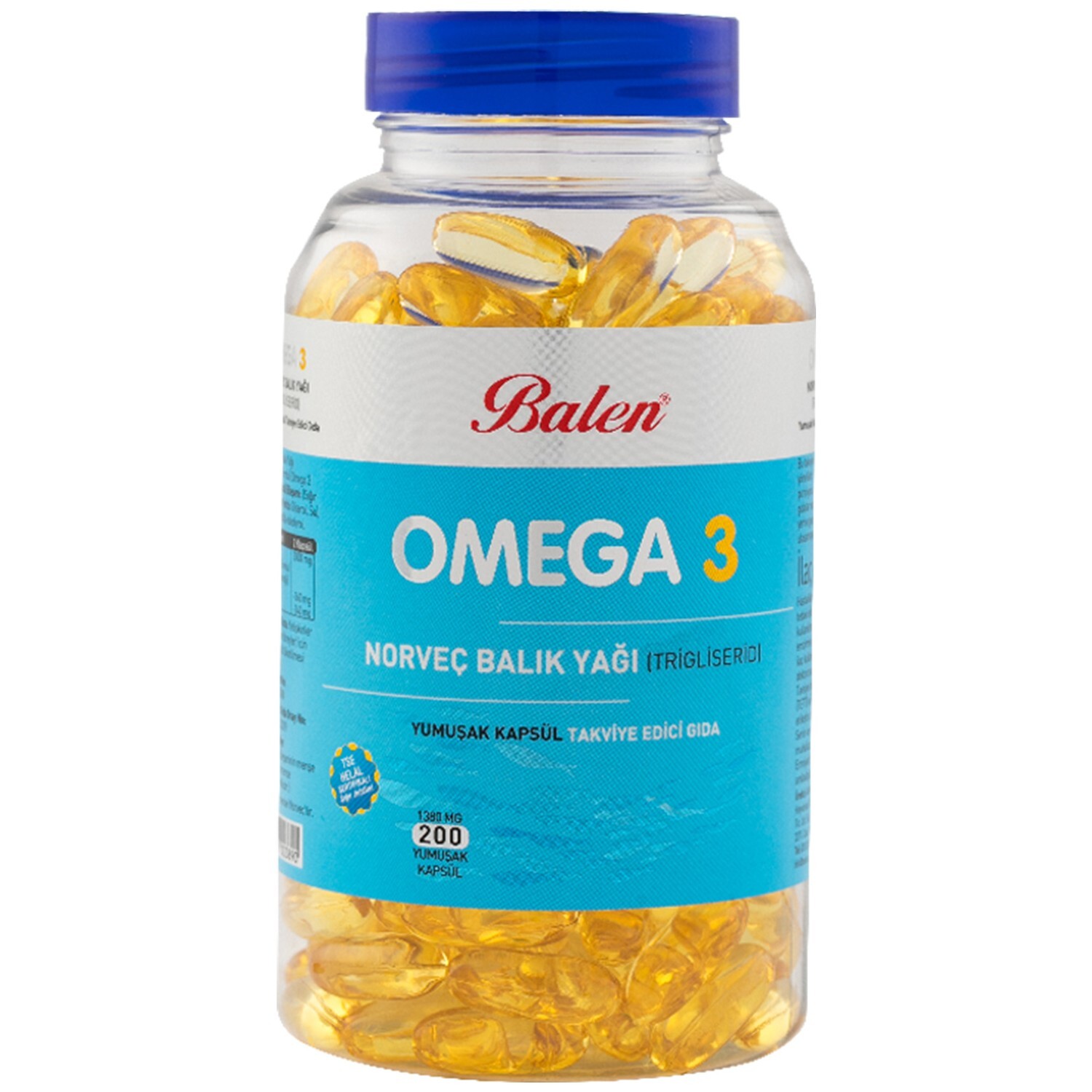 

Рыбий жир Balen Omega 3, 200 капсул, 1380 мг