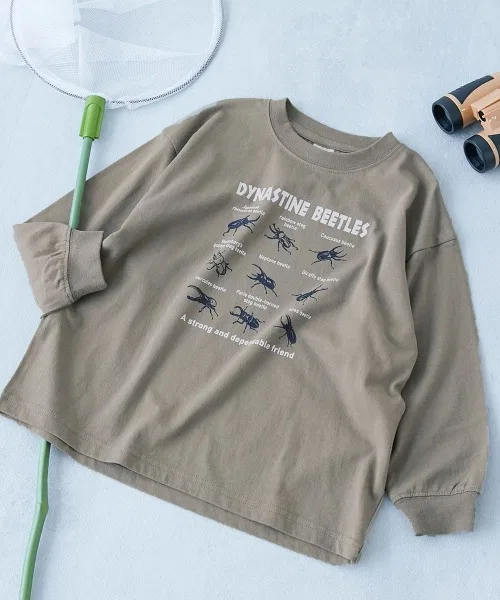 Детский хлопковый лонгслив с принтом Big Silhouette devirock, Beige
