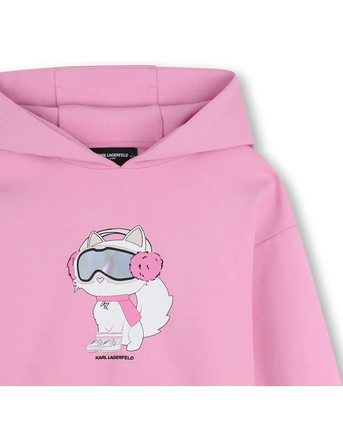 Детское платье для девочек с длинным рукавом Karl Lagerfeld Kids, Роза — фото 2