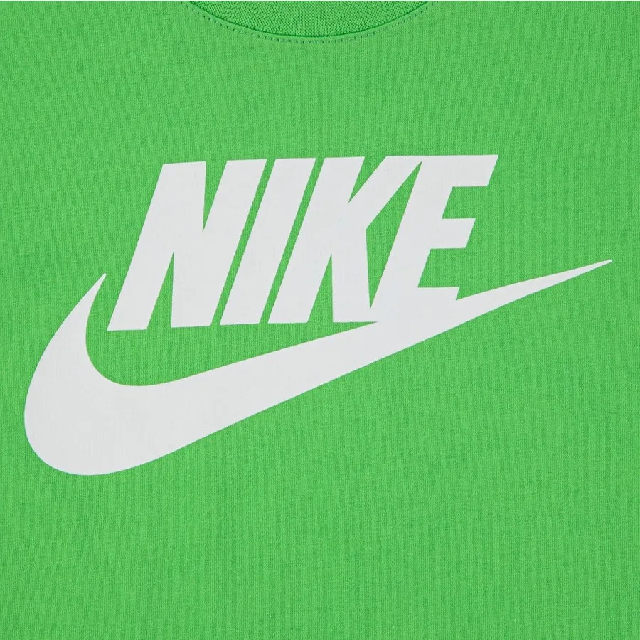 Детская футболка с принтом Futura Evergreen Nike, Зелено-белый — фото 2
