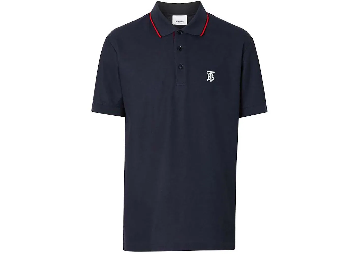 Мужское поло из пике с монограммой Burberry, Navy