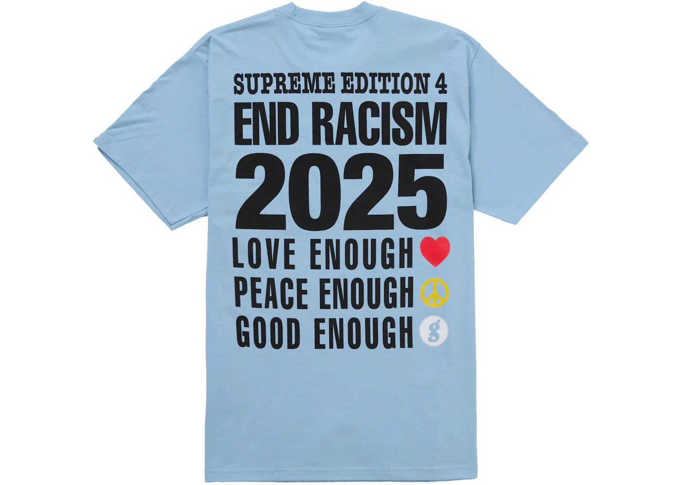 Мужская футболка с принтом Supreme GOODENOUGH End Racism Tee, Light Blue — фото 2