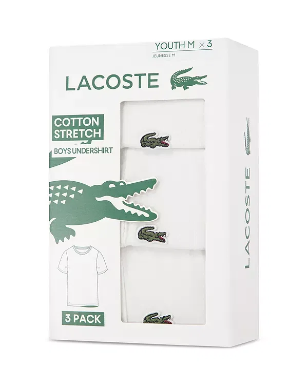 Детский комплект футболок для мальчиков хлопковый Lacoste, Blanc — фото 4