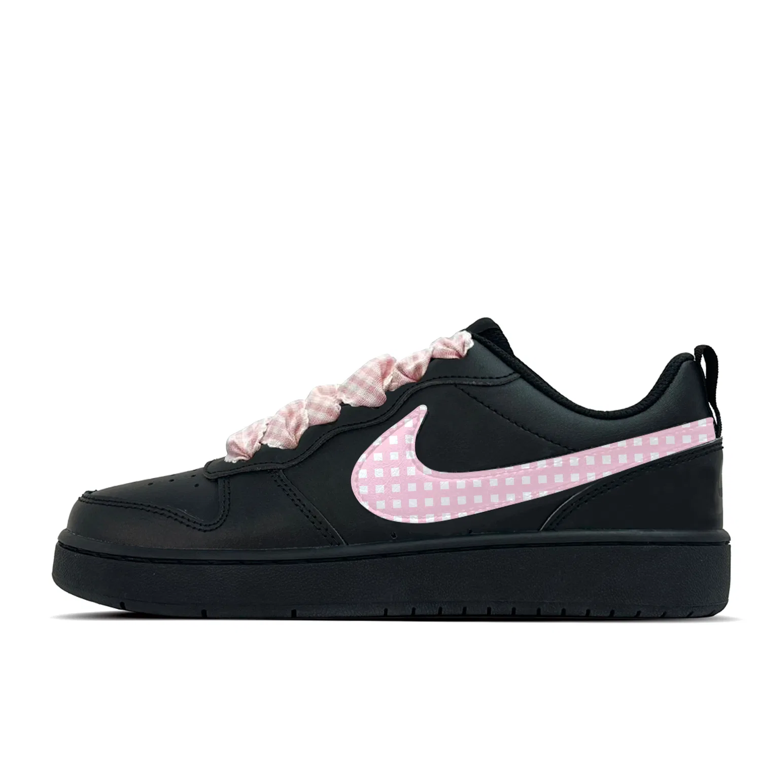 Детские кроссовки для скейтбординга из кожи с принтом Court Borough Nike, Black