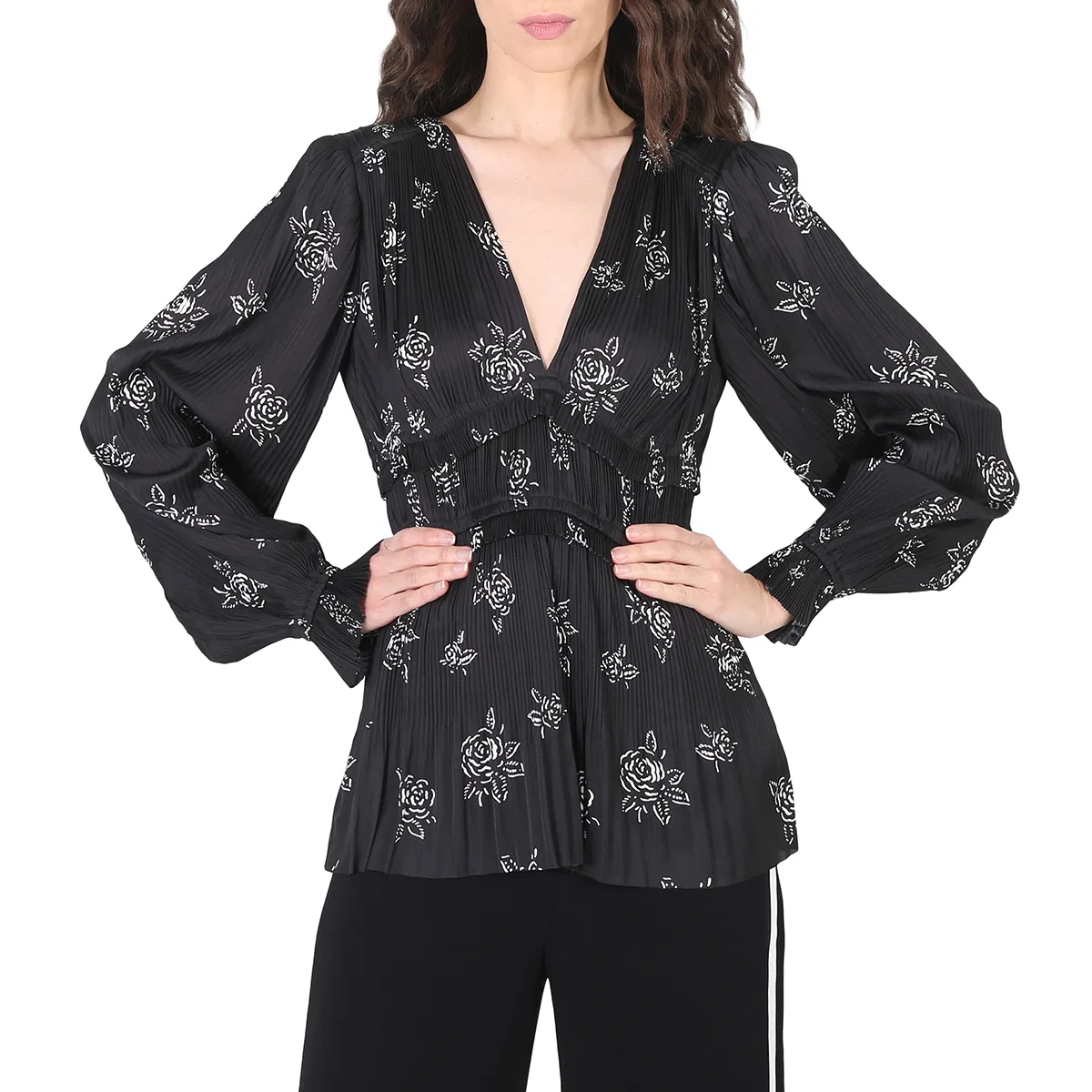 Блуза женская с воланами Joclyn Pleated Blouse Polo Ralph Lauren, Black