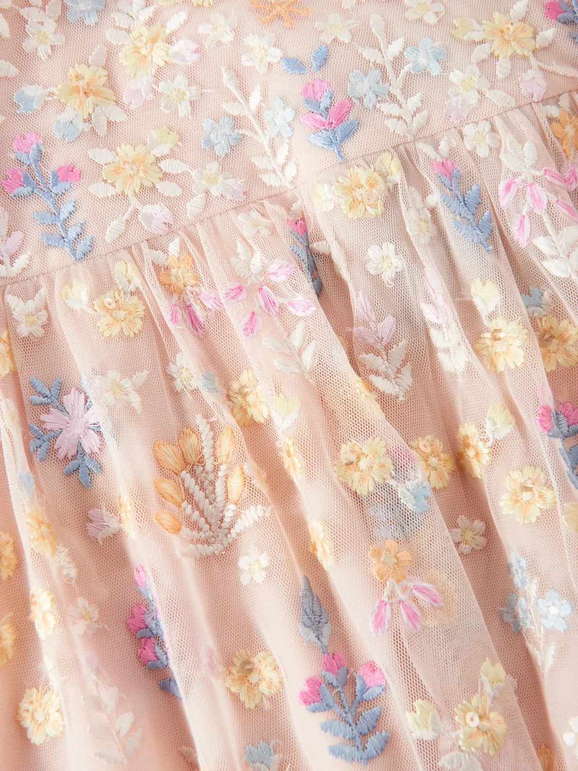 Платье с цветочной вышивкой Needle & Thread, розовый — фото 3
