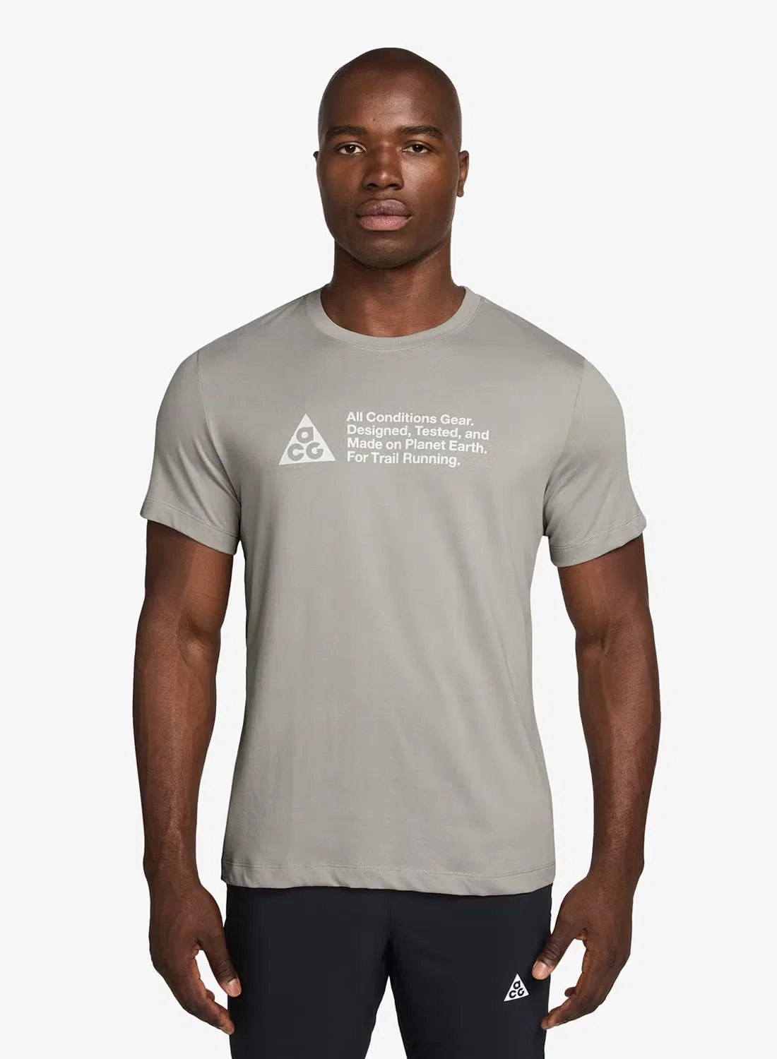 Футболка с принтом логотипа Nike ACG Dri-Fit Trail, серая