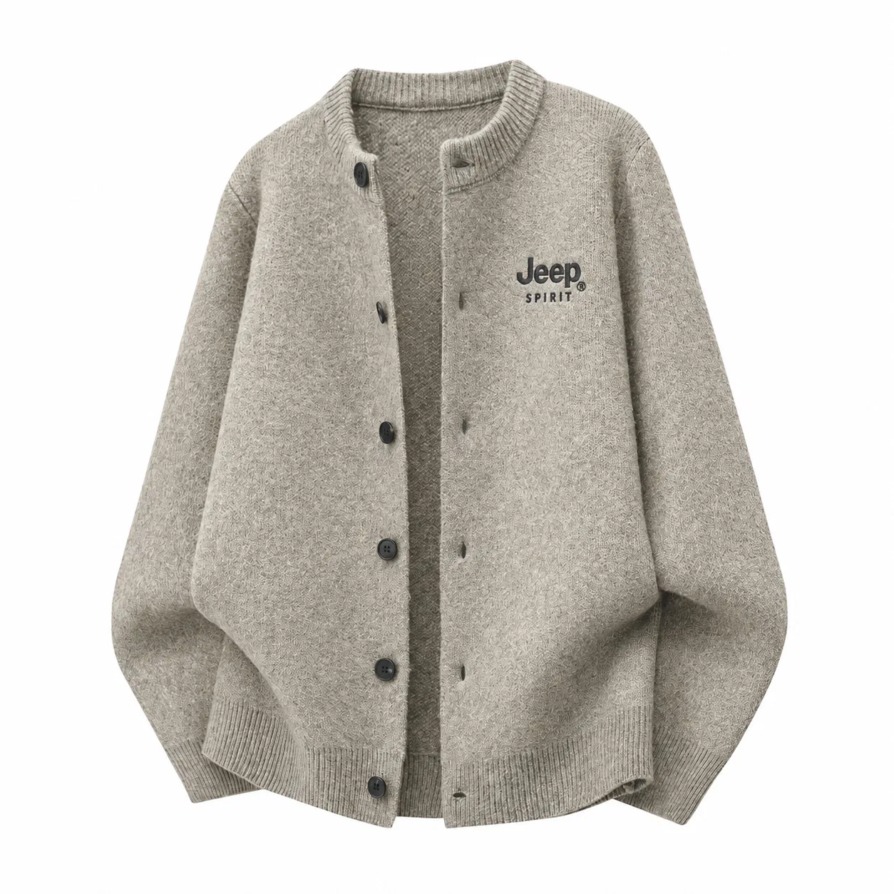 Детский свитер с круглым вырезом, прямой крой, JEEP SPIRIT, Khaki