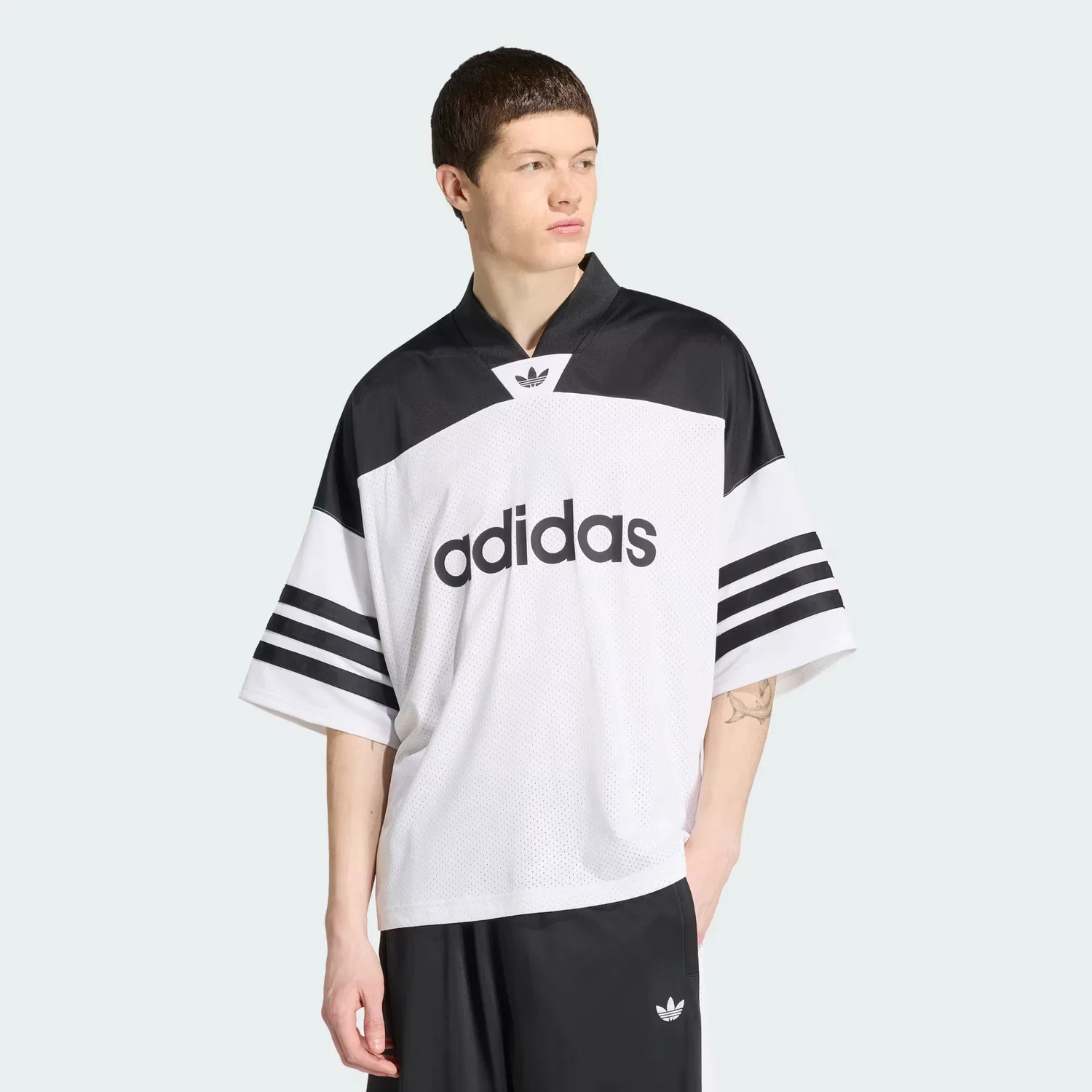 Мужская футбольная джерси оверсайз Adicolor Oversized Adidas Originals, белый/черный