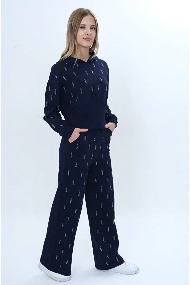 Детский комплект для девочек с вышивкой Toontoy, Navy Blue — фото 2
