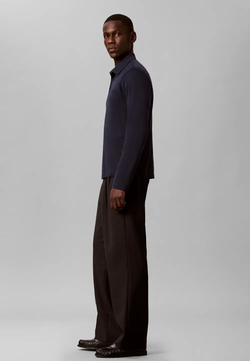 Футболка с длинными рукавами и нашивкой с логотипом Supima Calvin Klein, Dark Slate — фото 4
