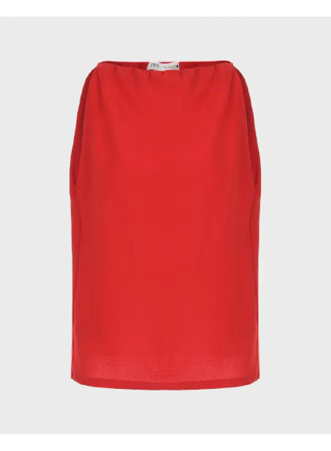 Блуза без рукавов Zara, красный