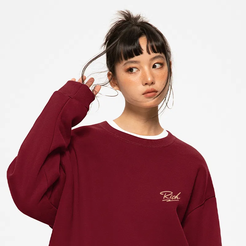 Детский свитшот утепленный на флисе Ma Ji Sparkling Chest Logo MINISO, Light Beige — фото 4