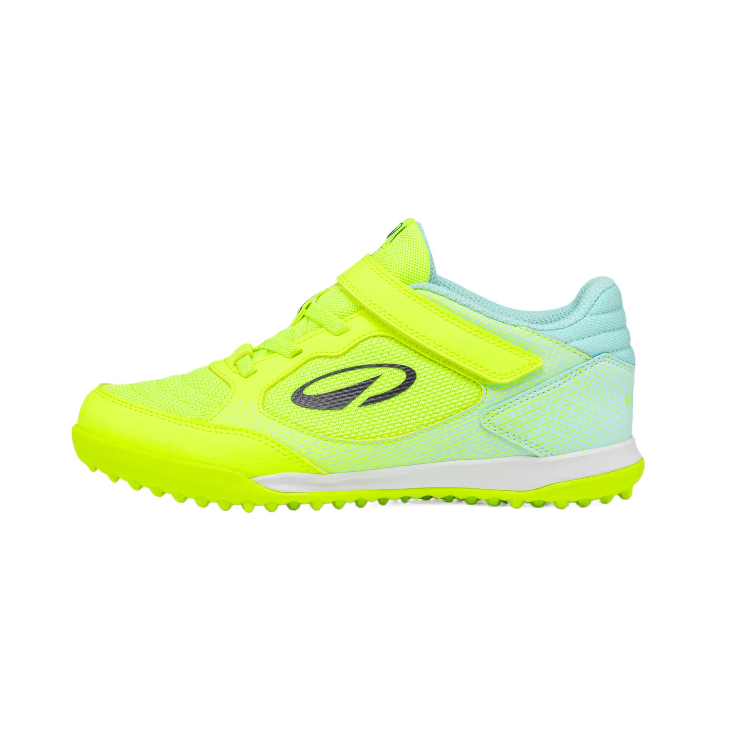 Детские футбольные бутсы дышащие DECATHLON, Neon Yellow/Ice Blue
