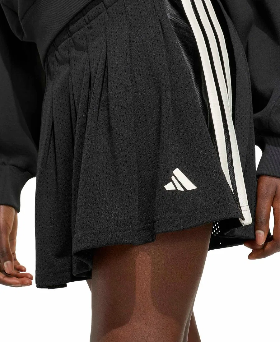 Юбка-шорты с плиссировкой и вставкой из сетки adidas, Black — фото 3