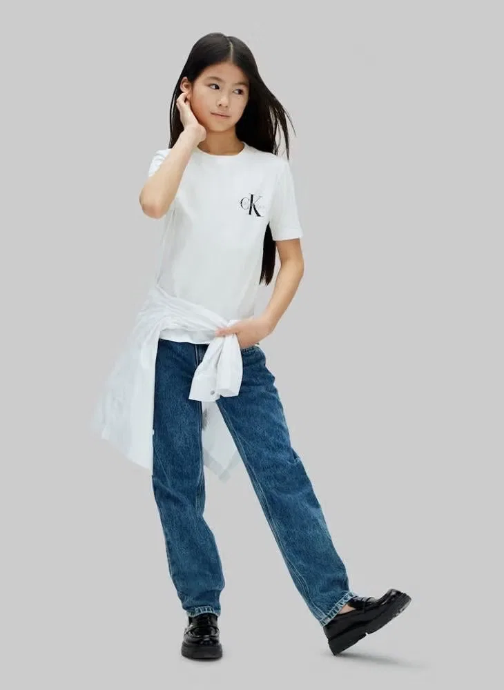 Футболка с монограммным логотипом с коротким рукавом Calvin Klein Jeans, белый — фото 3